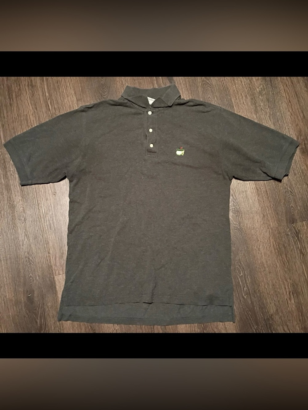VINTAGE Masters Polo Shirt Mens L Black Augusta National Golf Shop Cotton